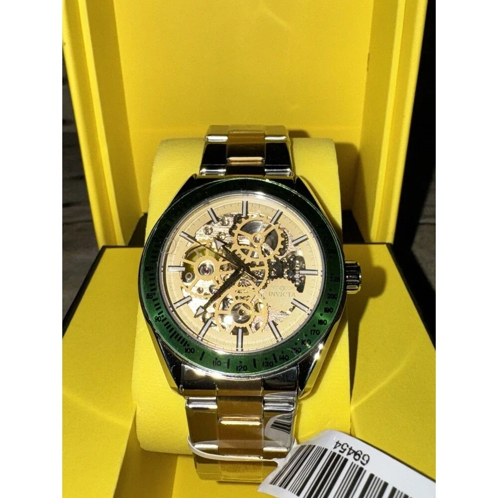 WATCH IT WORK! Mens Invicta Objet D Art Automatic W/Skeleton Dial 43mm SHARP!